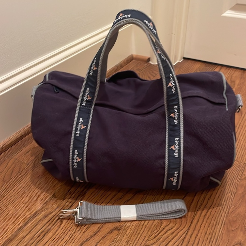 Bird Dogs Duffle Bag Blue Gym Carry On Monogram Logo Straps - Picture 2 of 6